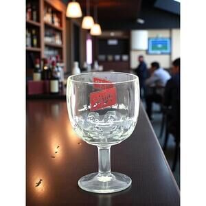 Schlitz Beer Thumbprint Goblet Glass Vintage Logo “Made Milwaukee Famous” – VGUC